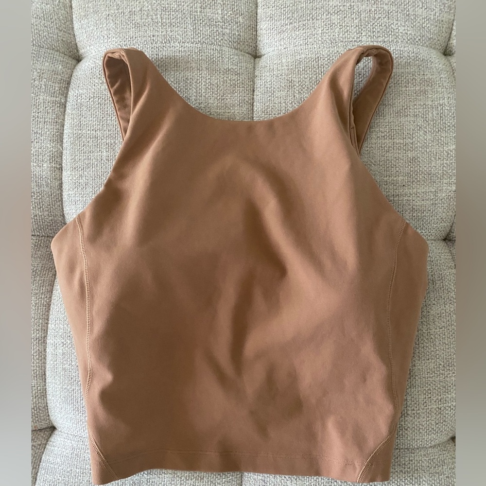 Lululemon Cropped High Neck Nude Tank